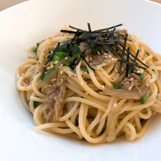 めんつゆで！ツナとみょうがの和風パスタ